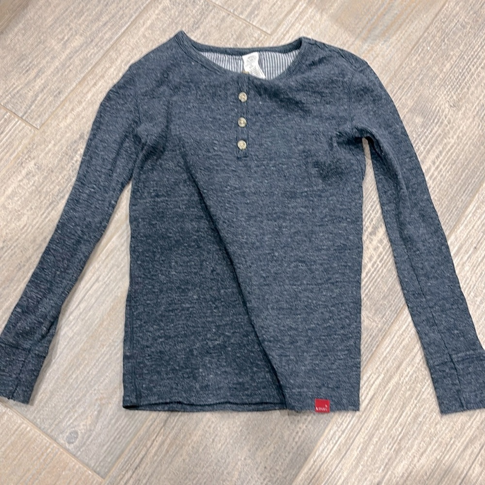 Boys long sleeve shirt, jersey blue.